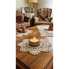 Rafta El Yapımı Reçine Mumluk, Tealight Mum Uyumlu, Ahşap Masa Dekorasyonu Için Doğal Reçine Şamdan
