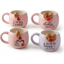 Rafta Deconox 3D Sarkan Capybara Figürlü Porselen Kupa - 420 ml Büyük Boy Kaliteli Porselen Bardak - 4 Farklı Modelden Biri (Sürpriz/asorti) - Sevimli Hayvanlı Hediyelik Mug