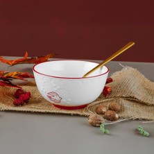 Rafta Aryıldız Red Bird Porselen Kase Kuş Motifli Servis Kasesi Renkli 14 cm