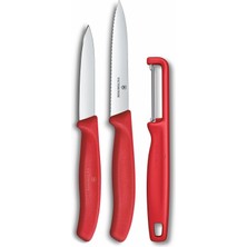 Rafta Victorinox 6.7111.33C1 Swiss Classic 3lü Bıçak ve Soyacak Set, Kırmızı