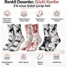 Lissa Butik Premium Kalite Unisex Batik Desenli Çorap 6'lı Set Pamuklu Uzun Soket Günlük Spor Nefes Alan Dik