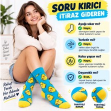 Lissa Butik Premium Kalite Renkli Civciv Desenli Unisex Soket Çorap | Yumuşak, Esnek ve Konforlu Günlük Kull