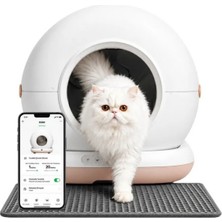 CB001 Akıllı Otomatik Kedi Tuvaleti Haustier, 75LT Hazneli, 45 Adet Çöp Torbası + Elekli Paspas