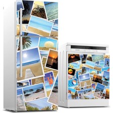 Rafta Buzdolabı ve Bulaşık Makinası Beyaz Eşya Sticker Kaplama Tatil Kolaj
