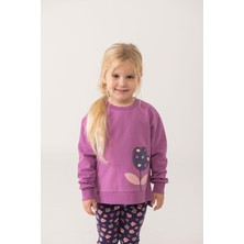 Rafta Kız Çocuk Çiçek Nakışlı Sweatshirt