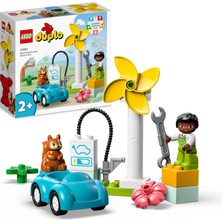 Rafta LEGO Duplo Kasabası Rüzgar Türbini ve Elektrikli Araba 10985, 2 Yaş ve Üzeri Çocuklar Için Sürdürülebilir Yaşam Oyuncak Yapım Seti (16 Parça)