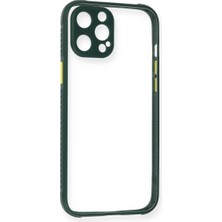 Ototechparca Apple iPhone 12 Pro Max Kılıf Miami Şeffaf Silikon - Koyu Yeşil