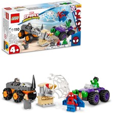 Rafta LEGO Marvel Spidey ve Inanılmaz Arkadaşları Hulk, Gergedan Kamyona Karşı 10782-4 Yaş ve Üzeri Için Oyuncak Yapım Seti (110 Parça)