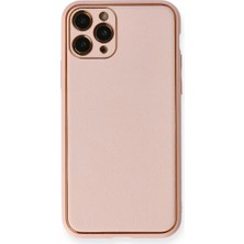 Ototechparca Apple iPhone 11 Pro Max Kılıf Coco Deri Silikon Kapak - Pembe
