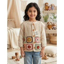 Linas Collection El Örgüsü Motifli Çocuk Yeleği – Doğal & Zamansız Şıklık 5-6 Yaş