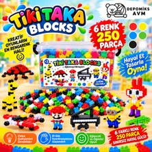 Depomiks Avm Tiki Taka Blocks 250 Parça 6 Renk Eğitici ve Eğlenceli Birleştirme Yapı Blokları Çocuklar Için