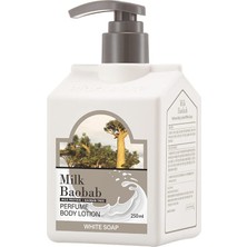 Rafta Milk Baobab 6 Hyalüronik Asitle Nemlendiren Parfümlü Vücut Losyonu Perfume Body Lotion (White Soap)