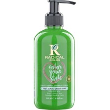 Rafta Radical Color Greenapple Amonyaksız Su Bazlı Saç Boyası 250 ml 1 Adet Yeşil Elma