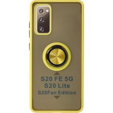 ENCO Samsung Galaxy S20 Fe Kılıf Montreal Yüzüklü Silikon Kapak - Sarı