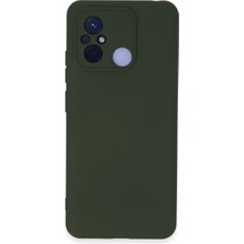 ENCO Xiaomi Redmi 12C Kılıf Nano Içi Kadife Silikon - Koyu Yeşil