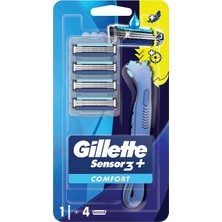 Rafta Gillette Sensor3+ Comfort 4'lü Yedek Bıçağı Başlıklı Tıraş Makinesi