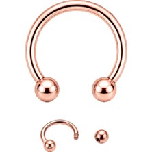 Rafta Yarım Halka Piercing Tragus Smiley Nipple Forward Helix Dudak Kulak Snake Bites Nostril Septum Circular Barbell Rose Renk 6 mm