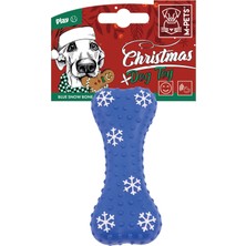 Rafta M-Pets Christmas Bone Latex Köpek Oyuncağı Mavi 14CM