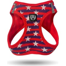 Rafta Alphadog Design Red Stripe Köpek Göğüs Tasması, Xlarge, Kırmızı, Mavi ve Beyaz