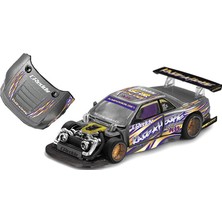 Rafta Mını Gt S13-R Kaido Drift V1 Rhd (Jun Imai Tarafından Tasarlandı) Gri Metalik Grafikli Kaido Evi Özel 1/64 Diecast Model Araba KHMG235