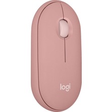 Rafta Logitech M350S Pebble Mouse 2 Ince Bluetooth Kablosuz Mouse, Taşınabilir, Hafif, Özelleştirilebilir Tuş, Sessiz Tıklama, Windows, Macos, Ipados, Android, Chrome Işletim Sistemleri, Easy-Switch, Pembe