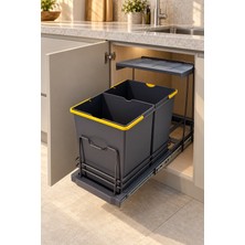 Hemaks HM-2664 A (16+1 Litre) Raylı Çöp Kovası Antrasit