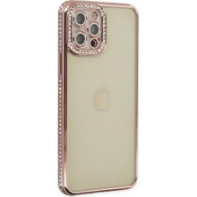 ENCO Apple iPhone 12 Pro Kılıf Joke Taşlı Silikon - Pembe