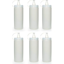 Rafta Buffer 6 Adet Şeffaf Kapaklı Sızdırmaz Yağlık Sosluk Şişesi Plastik Yağdanlık 400 Ml. AP-9028