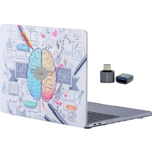 Rafta Mcstorey MacBook Air M1 Kılıfı 13.3 Inç A2337 A2179 A1932 Uyumlu Sol Beyin Sağ Beyin Desenli Sert Kapak Koruyucu Kılıf Eğitim Sanat Bilim Temalı Uv Baskılı Hard Case Beyaz
