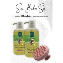 Rafta Eyüp Sabri Tuncer Zeytinyağlı Duş Jeli 600 ml x 2 Adet ve Masaj Şampuan Fırçası Pembe