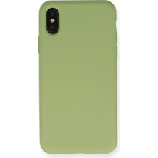 ENCO Apple iPhone Xs Max Kılıf Nano Içi Kadife Silikon - Yeşil