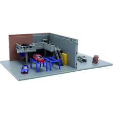 Rafta Jada Toys Fast And Furious Han's Garage - Nano Diorama (26,5 x 16,5 Cm) 2 Model Araba Dahil (Mitsubishi Lancer Evolution Ix ve Nissan Silvia S15), 8 Yaşından Büyük Hayranlar ve Koleksiyoncular Için