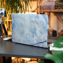 Rafta Mcstorey MacBook Air 13.3 Inç Kılıf A1932 A2179 A2337 M1 Uyumlu Sert Kapak Hard Case Koruyucu Mermer Desenli Ince Hafif Laptop Kılıfı Mavi