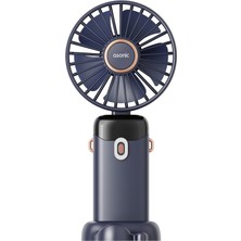 Rafta Asonic Dijital Göstergeli Mini USB Fan - 90 Derece Ayarlanabilir Şarj Edilebilir El Vantilatörü, Katlanabilir Taşınabilir Sessiz Masaüstü Siyah Cep Fanı