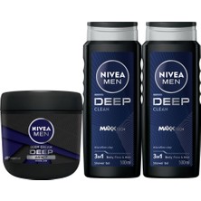 Rafta Nıvea Men Erkek Nemlendirici El ve Vücut Kremi Deep Impact 400ML ve Duş Jeli Deep Dimension 500ML X2 Adet