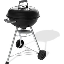 Rafta Weber Compact Kettle Kömür Barbekü (2026 Versiyonu), 47 cm Pişirme Yüzeyi, Tekerlekli Tripod Standı, Isıya Dayanıklı, Paslanmaz Tasarım, Krom Kaplama Üç Katmanlı Izgara, Siyah (1502054)