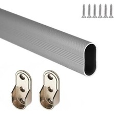 Rafta Oval Gardrop Askı Borusu, 75 cm ve Hediyeli Flanş ile