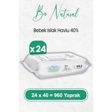 Rafta Sleepy Bio Natural Yenidoğan Islak Havlu 40 x 24 Adet (960 Yaprak)