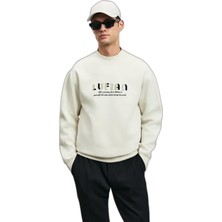 Rafta Lufian Erkek Oracle Sweatshirt 112030178 Kırık Beyaz