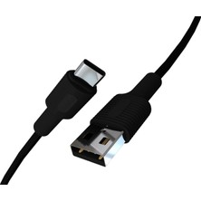 Rafta Remorax Coral USB A-C Hızlı Şarj Kablosu (Siyah + Siyah Uç) (120 Cm)
