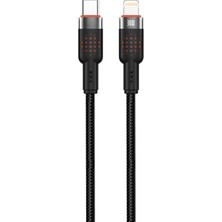 Rafta 3 Metre Usb-C'den Lightning'e Uyumlu Örgülü Şarj Kablosu, 30W Hızlı Şarj, Siyah, Laptop/tablet/telefon ile Uyumlu