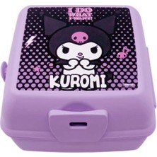 Rafta Wiggle Kuromi Temalı Lisanslı 4 Bölmeli Plastik Çocuk Beslenme Kutusu - Yemek Saklama Kabı Kaşık ve Çatallı (Lila-1)