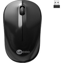 Rafta Lecoo WS206 Kablosuz 1200DPI 3 Tuşlu Sessiz Pc, Mac, Dizüstü Bilgisayar Için, USB Mini Alıcı ile Optik Mouse Siyah