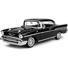 Rafta Motormax 1:18 1957 Chevy Bel Air Hard Top Model Araba, Koleksiyonluk Diecast Klasik Amerikan Araç Modeli, Detaylı Metal Oyuncak ve Sergileme Arabası MM-73180
