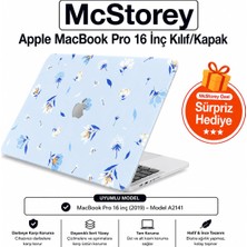 Rafta Mcstorey MacBook Pro 16 Kılıf Baskılı Sert Hard Case Ince Hafif Darbe Çizilme Koruma Mat Yüzey Uyumlu MacBook Pro A2141 2019 Açık Mavi