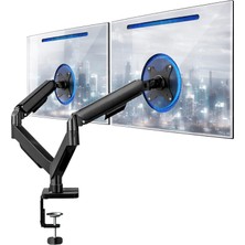 Rafta Telvesse 17-32" Çift Kollu Monitör Kolu Vesa Uyumlu Tam Hareketli 9+9 kg Taşıma Kapasiteli Monitör Standı