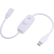 Rafta Lunatic 7160 Type C Power Switch Kablo Açma Kapama Düğmeli Dişi Erkek Güç Ara Uzatma Kablosu 30CM