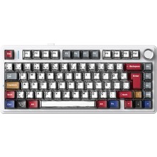 Rafta Aula F75 Mekanik Rgb Tkl Graywood V4 Switch Kablosuz Makrolu Hot Swap Türkçe Q Klavye Comic