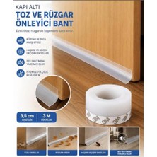 Rafta 3 Metre Kapı Altı Rüzgâr Kesici Şerit Bant 3.5cm Kendinden Yapışkanlı Toz ve Haşere Önleyici Silikon Kauçuk Bant