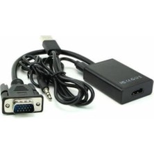 Rafta VGA To HDMI Çevirici Dönüştürücü Adaptör Kablosu